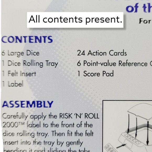 Hasbro Risk 'n' Roll 2000 The Dice of New Millennium Vintage Board Game 1999-200 - Picture 4 of 6